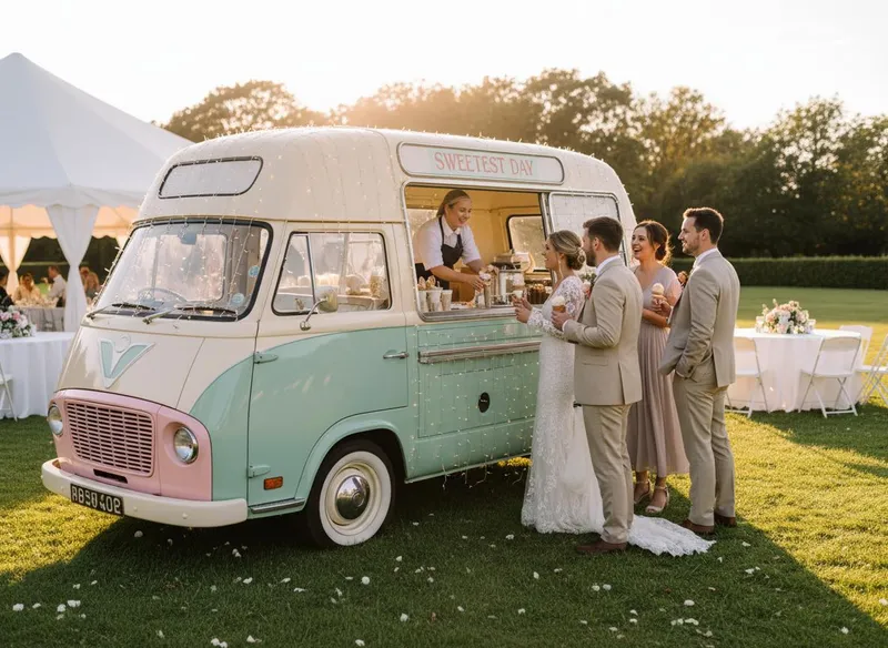 Our vintage ice cream van at an event